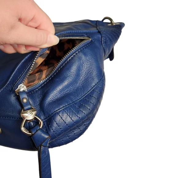 B. Makowsky Blue Soft Genuine Leather Shoulder Bag - Picture 13 of 17